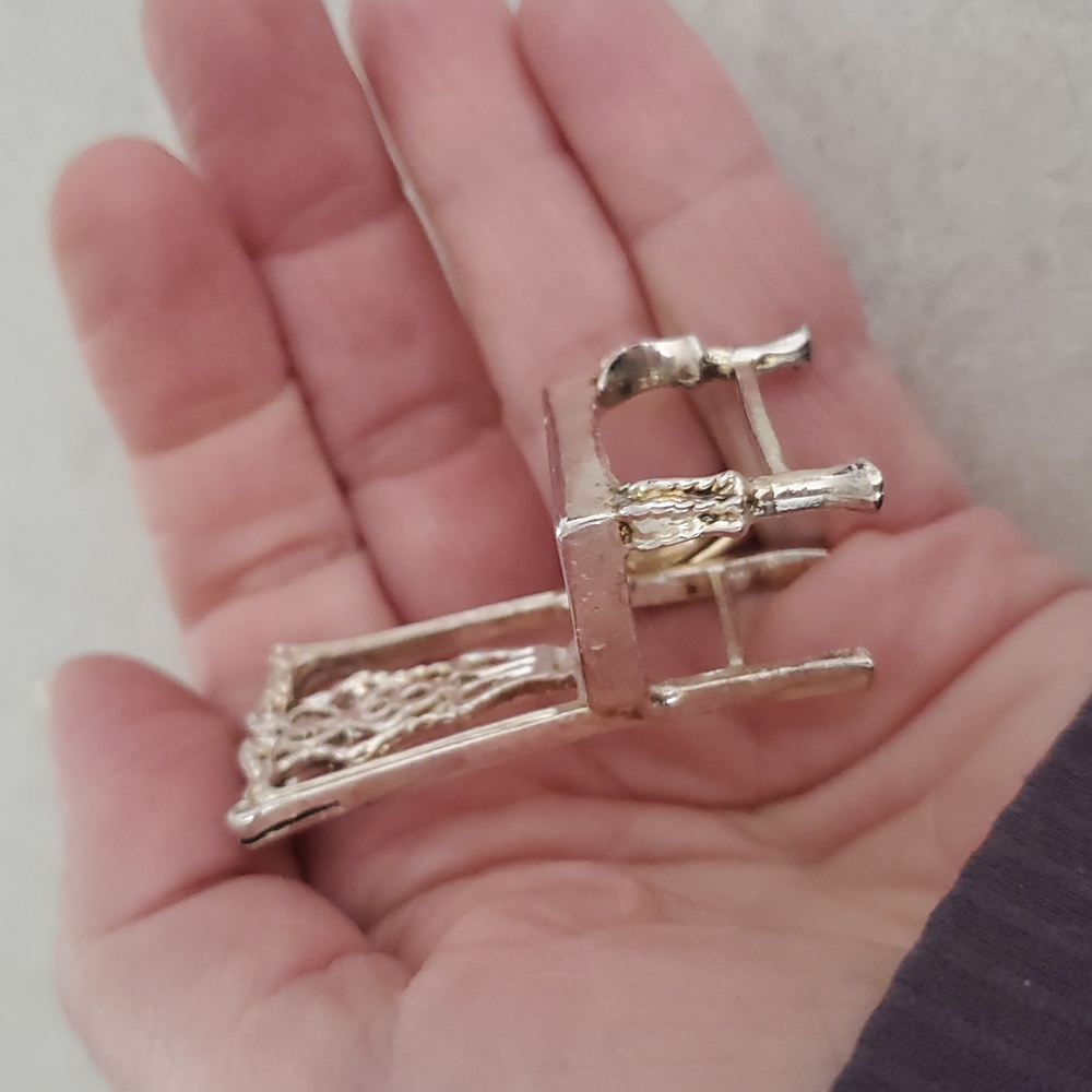 Vintage Godinger Silver Miniature Chair Decor Or Dollhouse - Picture 9 of 11